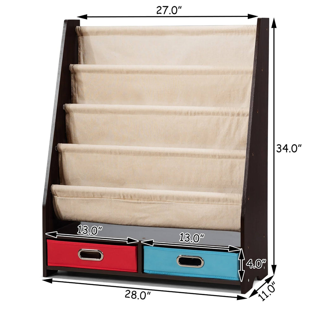 Beige Free Standing Kids Book Rack Bookshelf S94949