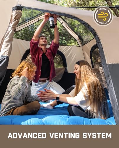 4/6/8/10 Person Instant Cabin Tent with Rainfly & Carry Bag Q712982