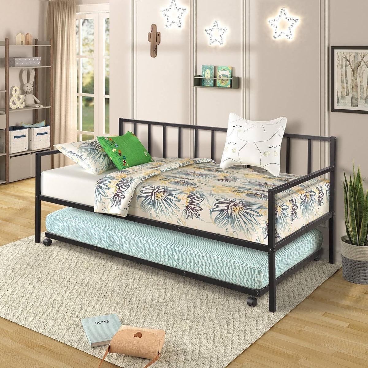 Twin-size Metal Daybed with Trundle N5556