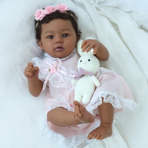 18-Inch Realistic Lifelike African American Handmade Doll A5949