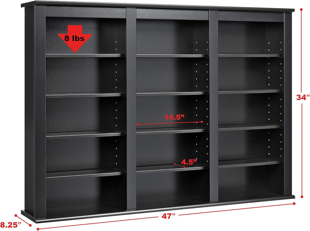 Black Wall Media Storage Rack N364