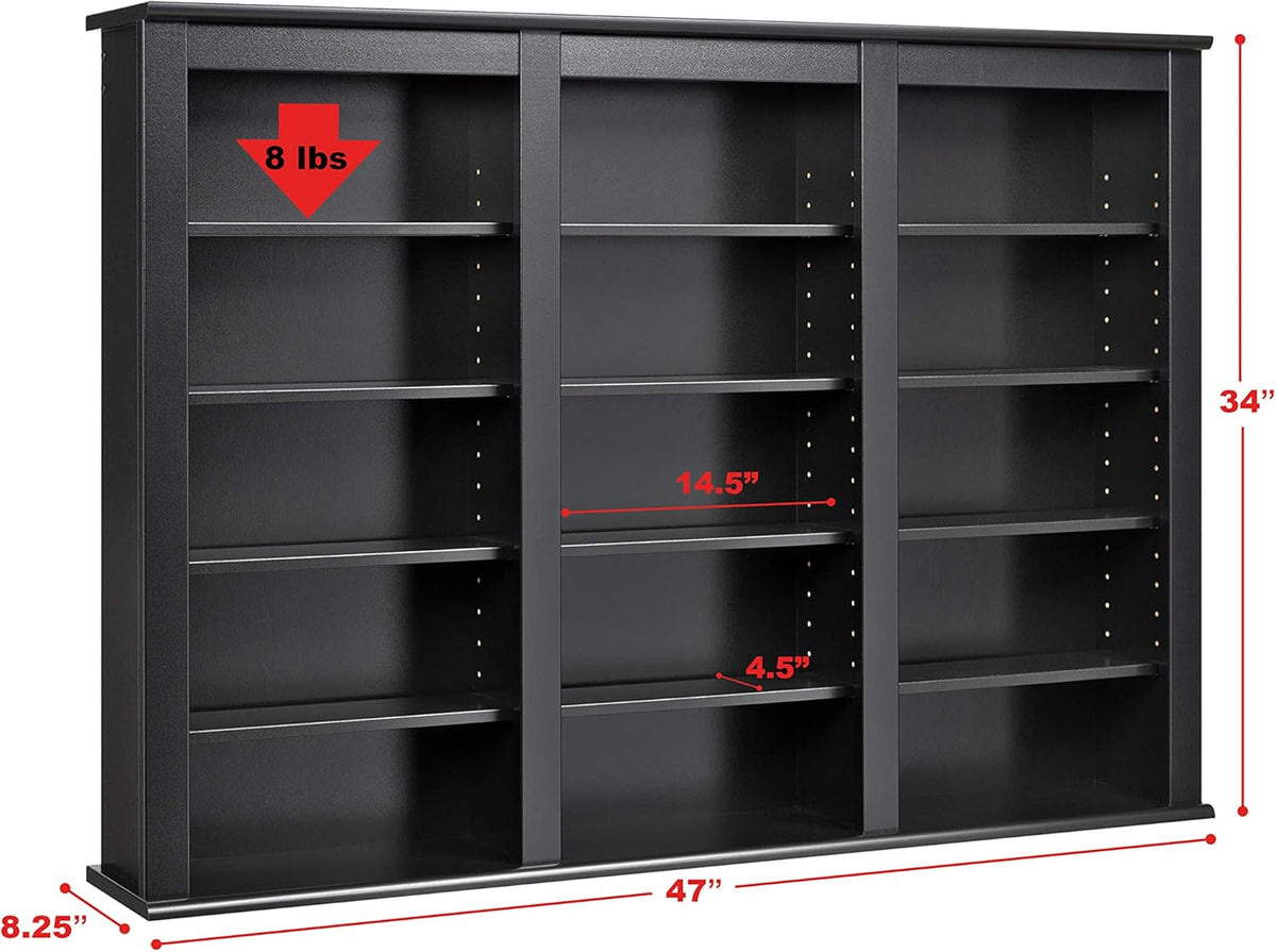 Black Wall Media Storage Rack N364