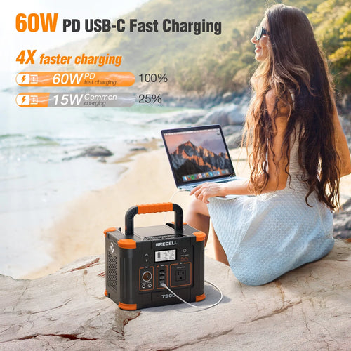 300W Portable Power Station, 288Wh Solar Generator T2369