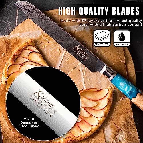 9 Piece Knife Block Set with Damascus Steel Blades K18765