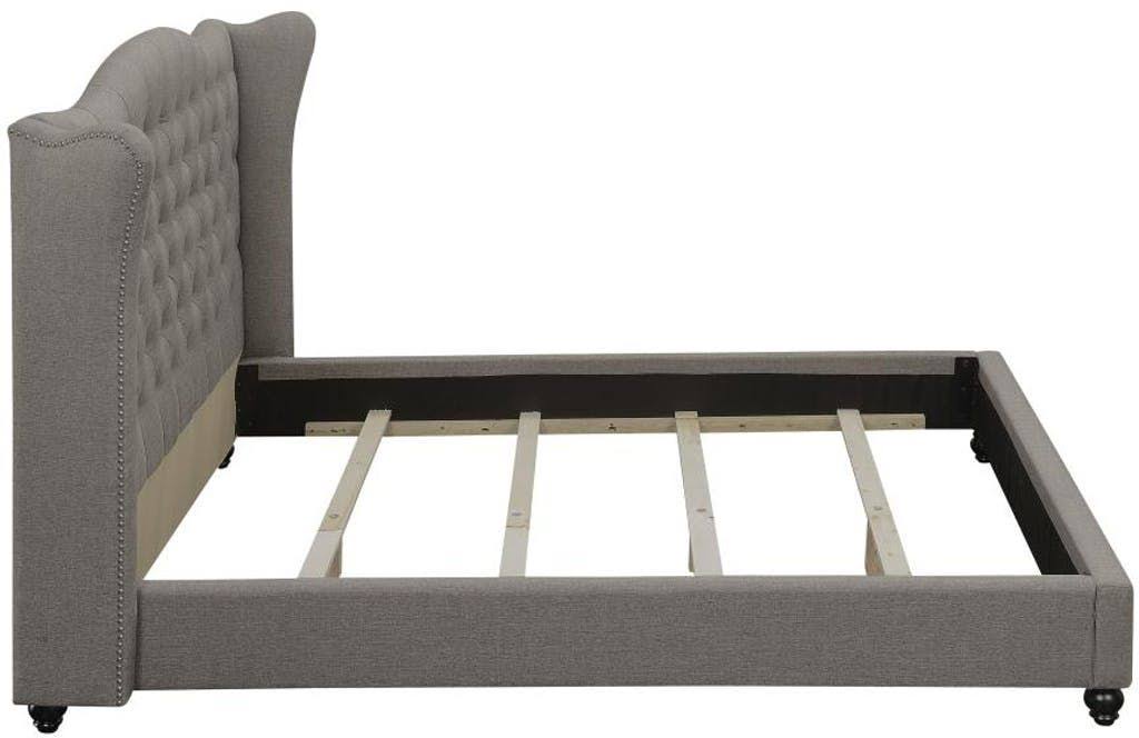 Queen Grey Upholstered Bed S3114