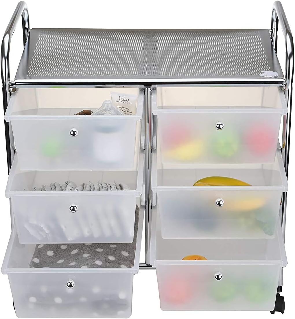Black 9 Drawer Rolling Storage Cart U1346