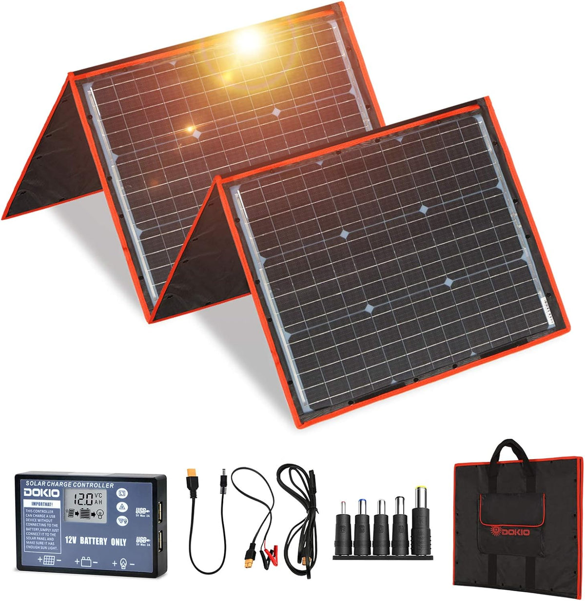 160 Watt 18 Volts Portable Solar Panel Kit Monocrystalline 2 USB Outputs G554662