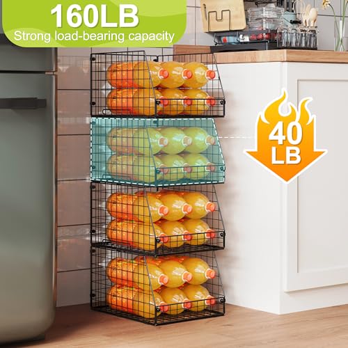 4 Pack XXL Stackable Wire Storage Basket Y787908