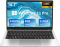 14.1" FHD IPS LCD Windows Laptop Computer, 8GB DDR4 RAM, 512GB M.2 SATA SSD, Intel Celeron J4105 Processor H16213