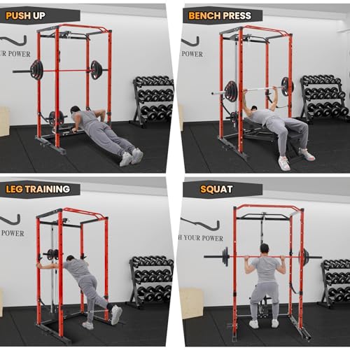 Multi-Functional Power Rack with Cable Pulley System Z496