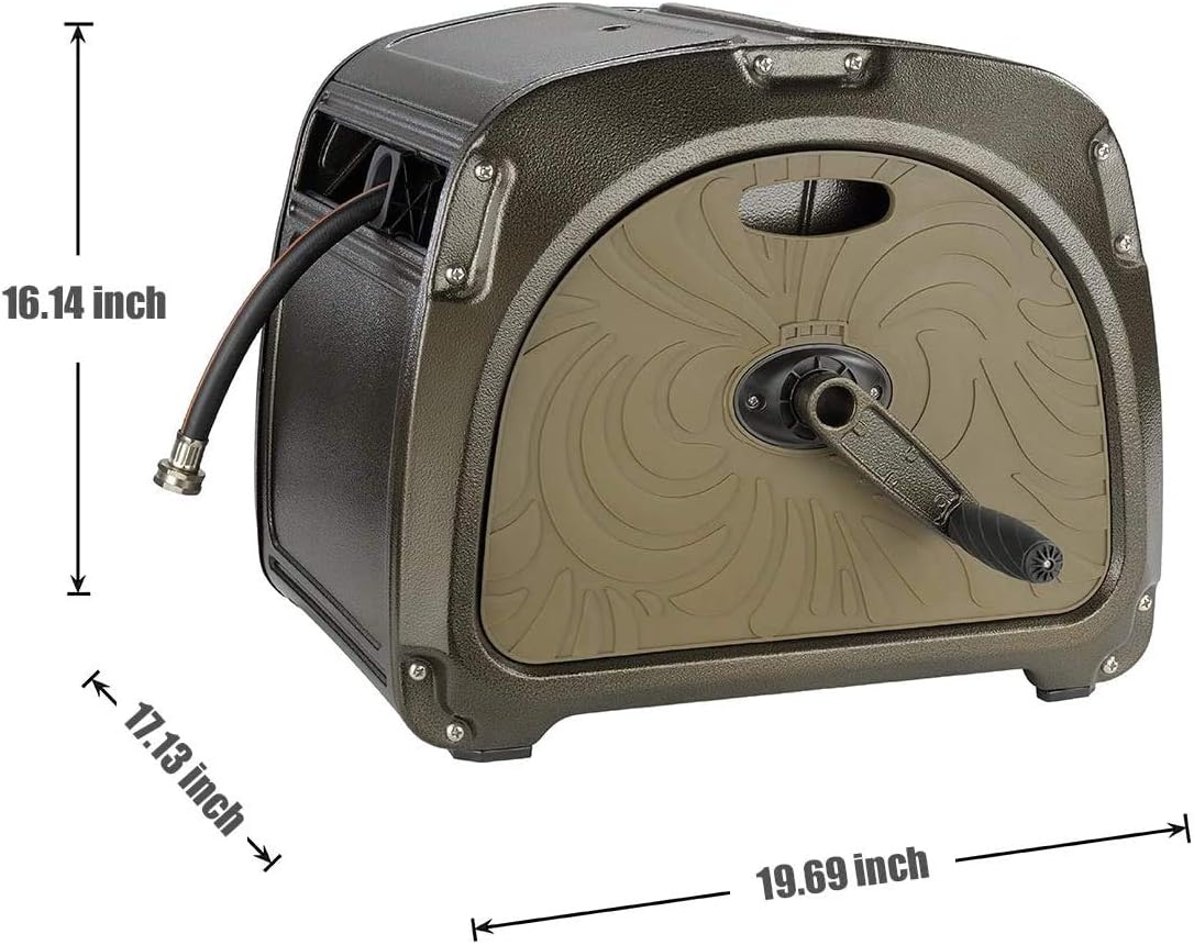 Metal Hose Reel Box with Crank Handle, 150ft Capacity K66259