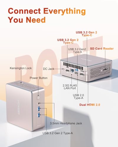 AMD Ryzen 7 5825U Mini PC, 16GB RAM, 512GB M.2 NVMe SSD, Windows 11 Pro Y118712