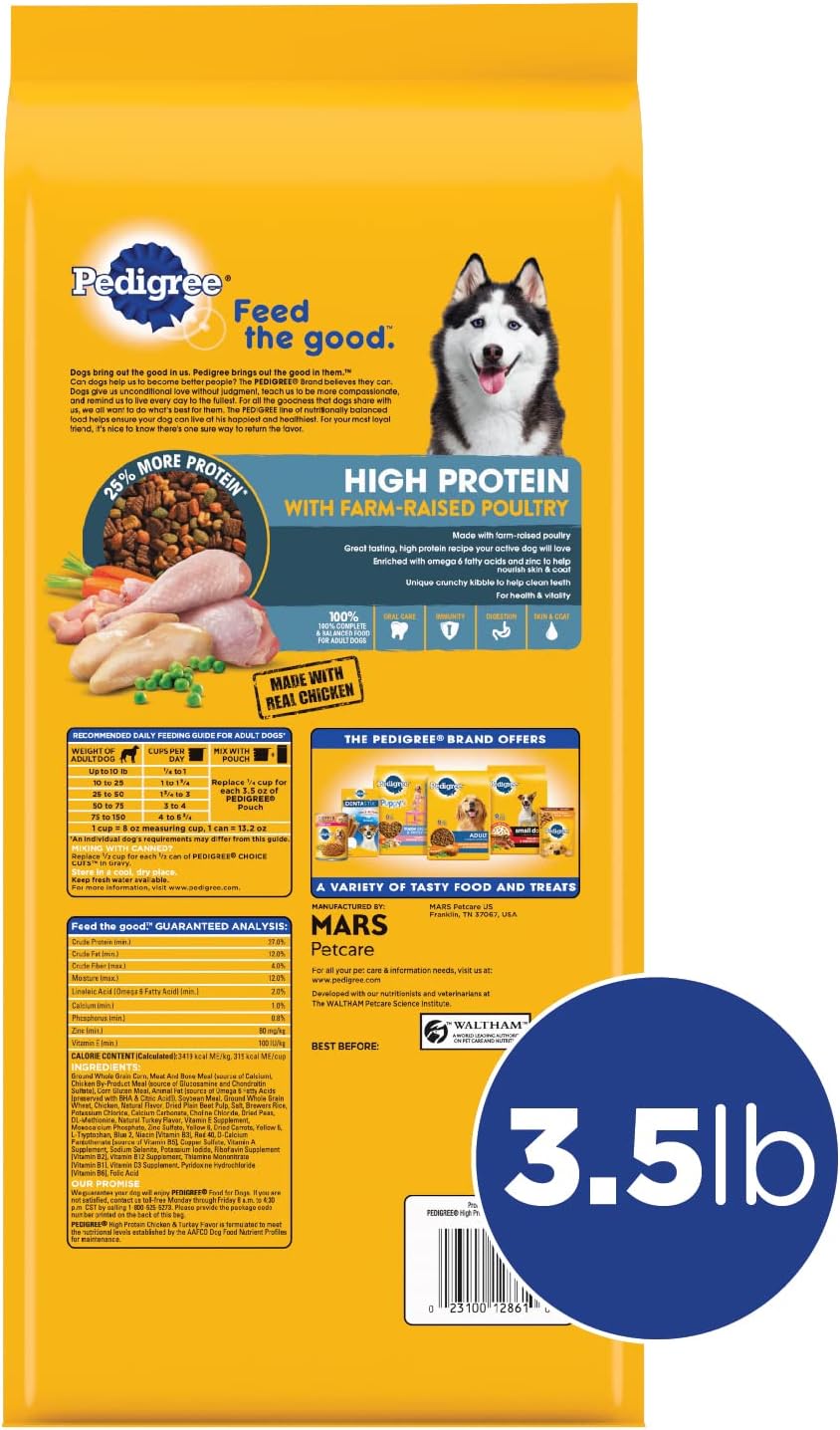 3.5 lb. Bag (Pack of 2) Chicken and Turkey Flavor Dry Dog Food M524