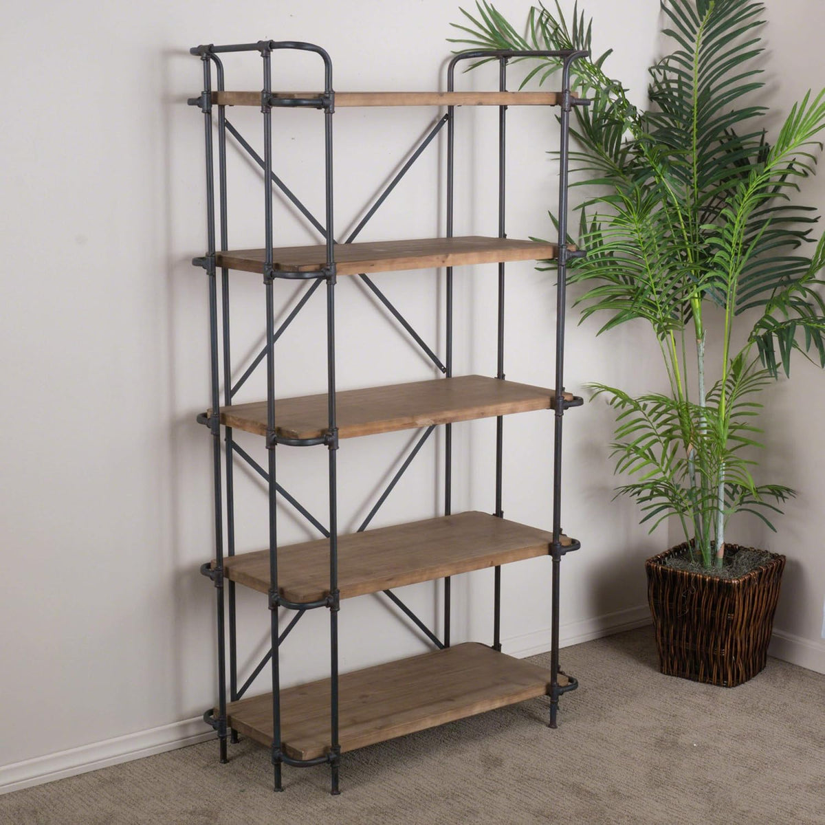 5-Shelf Solid Wood Bookcase A45119