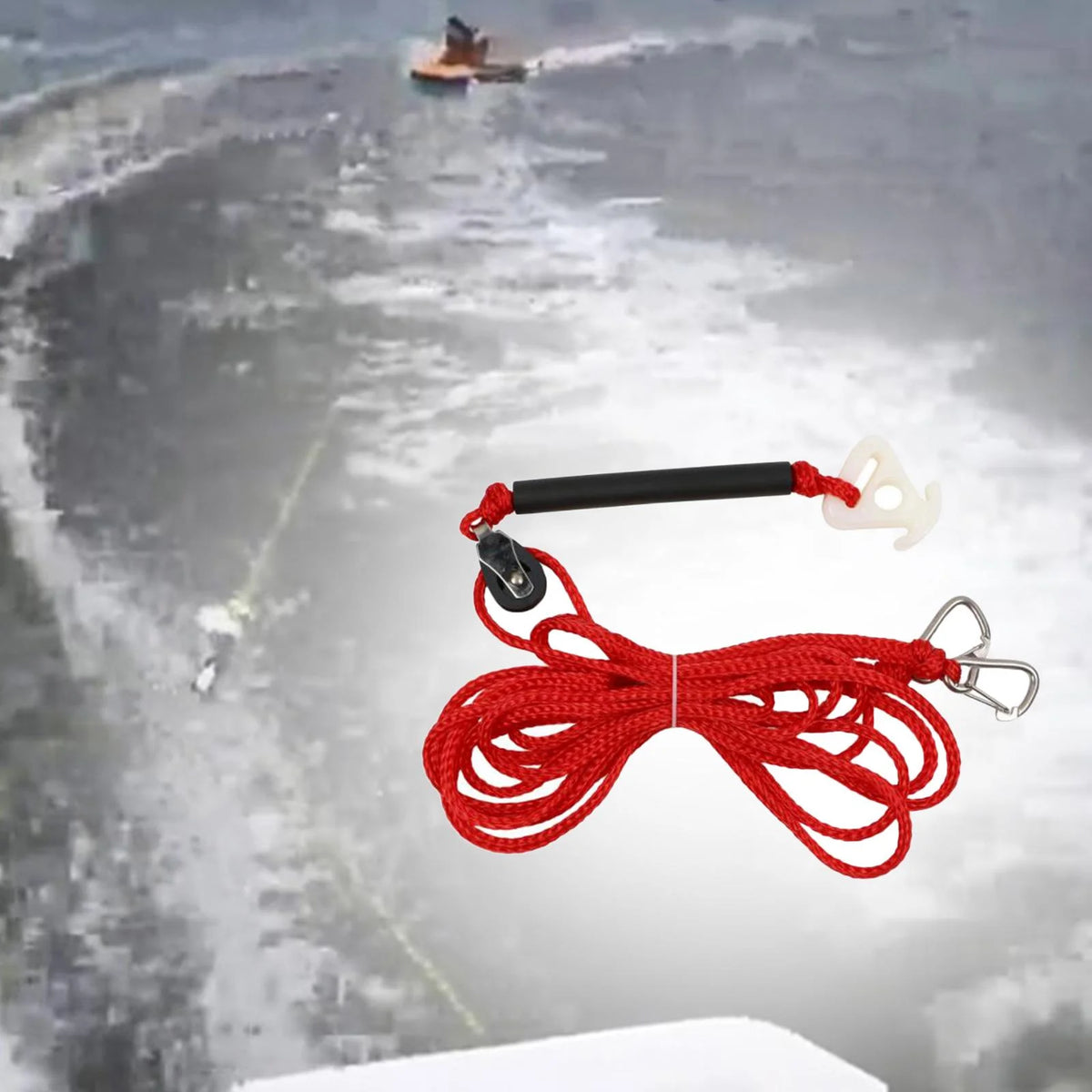 Boat Tow Harness Watersports Rope Steel Hook 12 Connector Pulley J809