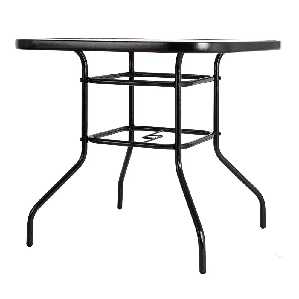 Round Glass Outdoor Dining Table X1794