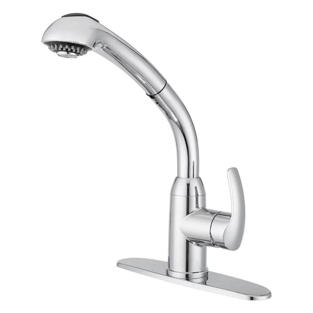 Chrome Single Hole Pull-Out Kitchen Faucet O167