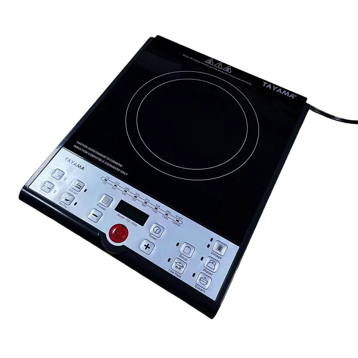 Black Single Burner Induction Cooktop with Cooking Pot E284493
