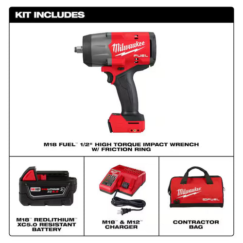 18V Lithium-Ion Brushless Cordless 1/2 in. Impact Wrench with Friction Ring Kit K650