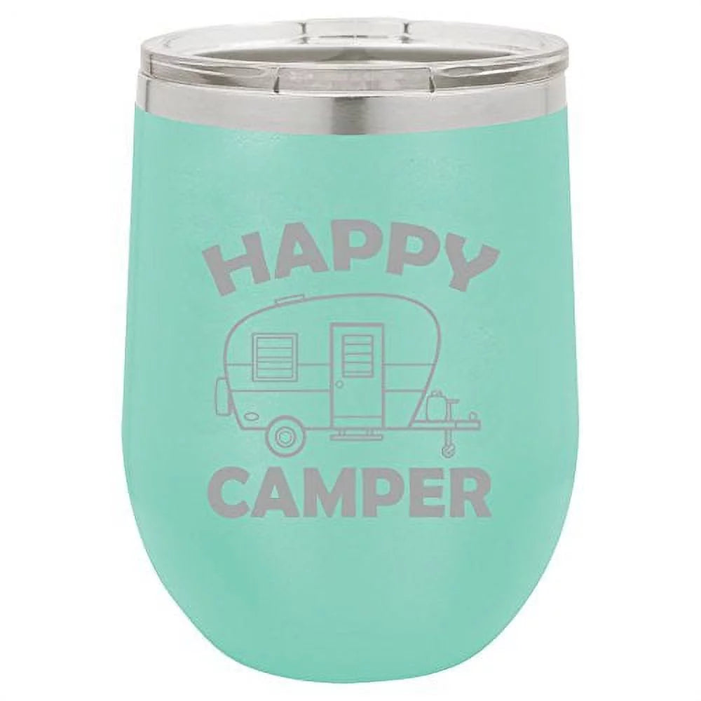 12 oz Double Wall Vacuum Insulated Stainless Steel Stemless Wine Tumbler with Lid L851