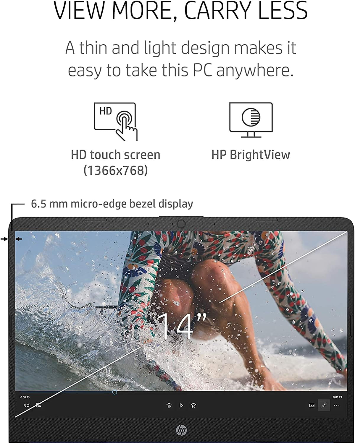 14" Touchscreen Ultra Light Laptop, 8GB RAM, 256GB SSD G182