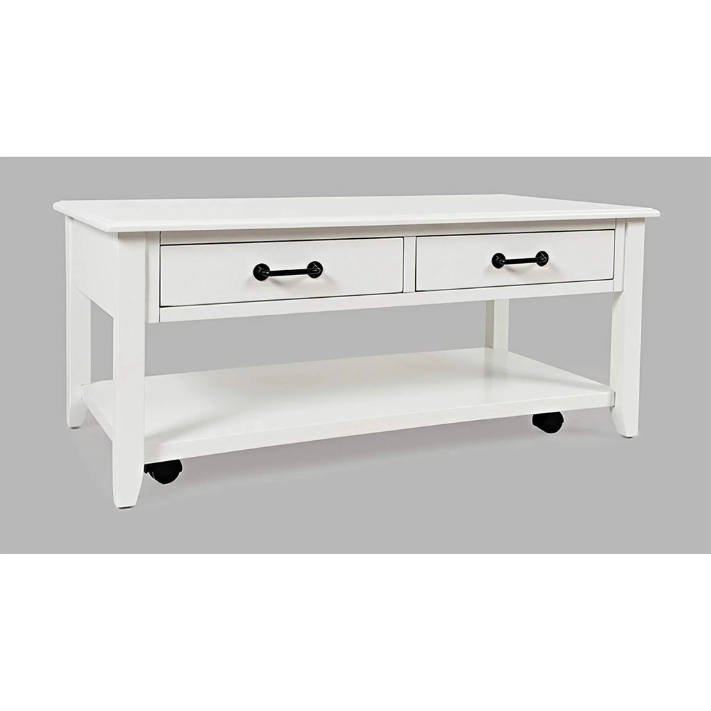 Acacia 2 Drawer Coffee Table with Casters A621374