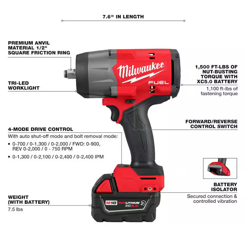 18V Lithium-Ion Brushless Cordless 1/2 in. Impact Wrench with Friction Ring Kit K650
