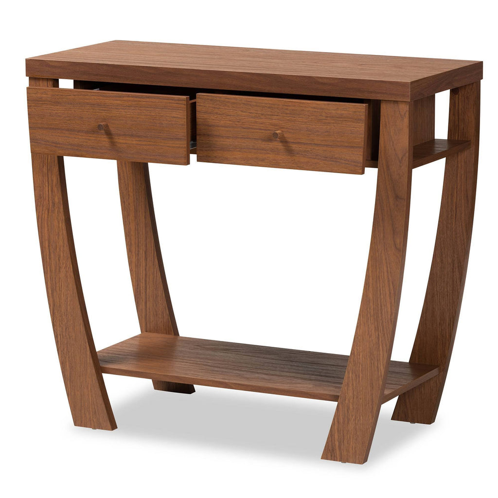 Walnut Brown 2-Drawer Console Table W26300