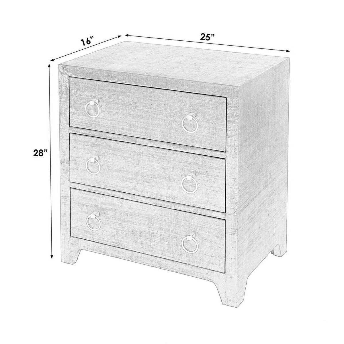 Navy Blue 3 Drawer Wooden Chest W74326