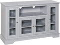 Grey Sideboard Console Table Storage Cabinet with Glass Doors A883