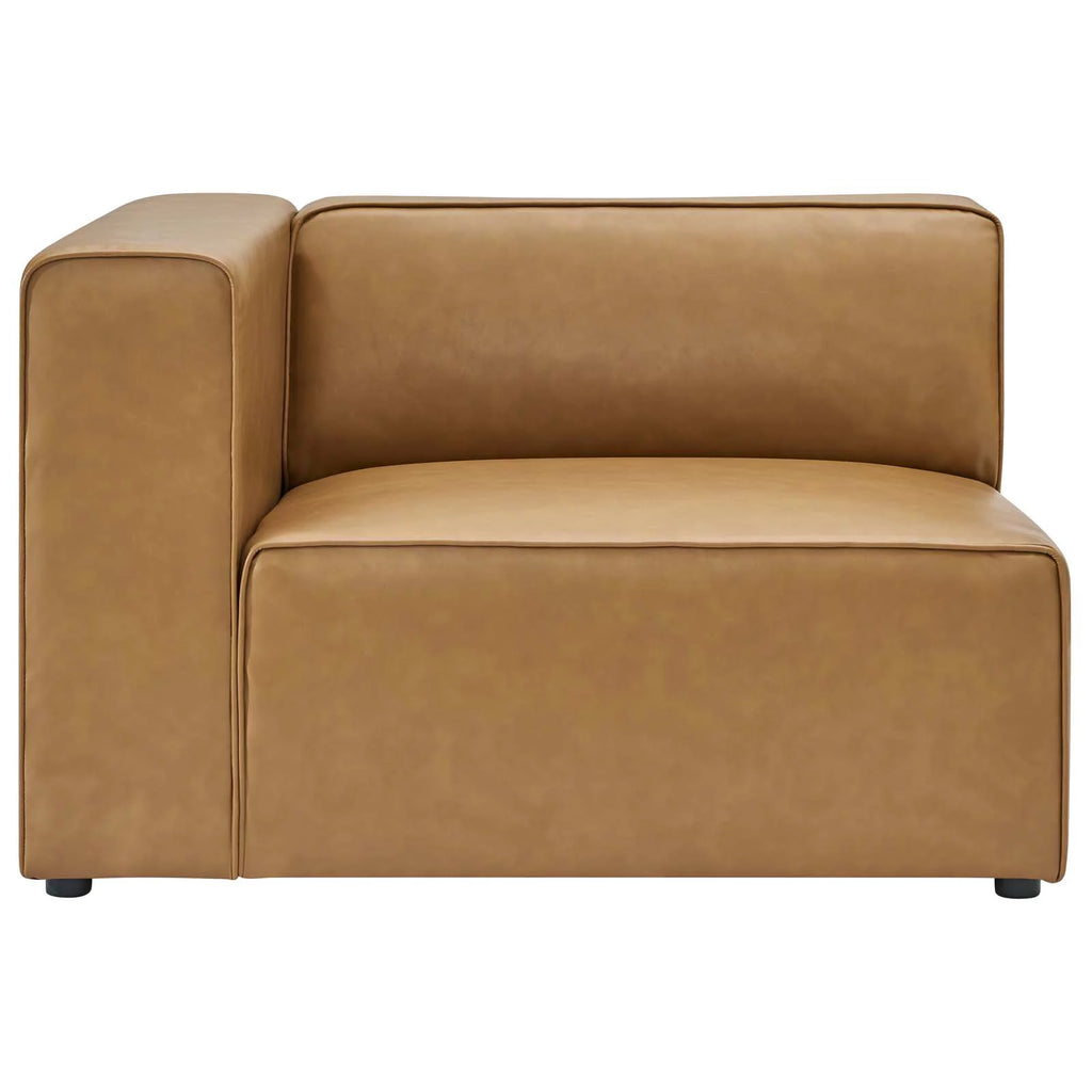 Tan Vegan Leather 7-Piece Sectional Sofa H571