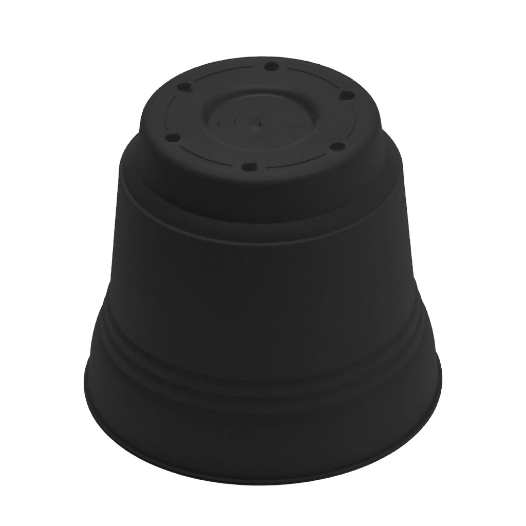 Black Resin Planter with Saucer P4007