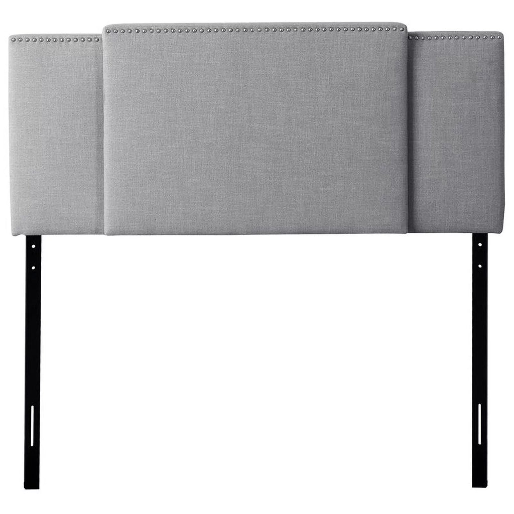 Light Gray Upholstered Fabric Panel Headboard F841962