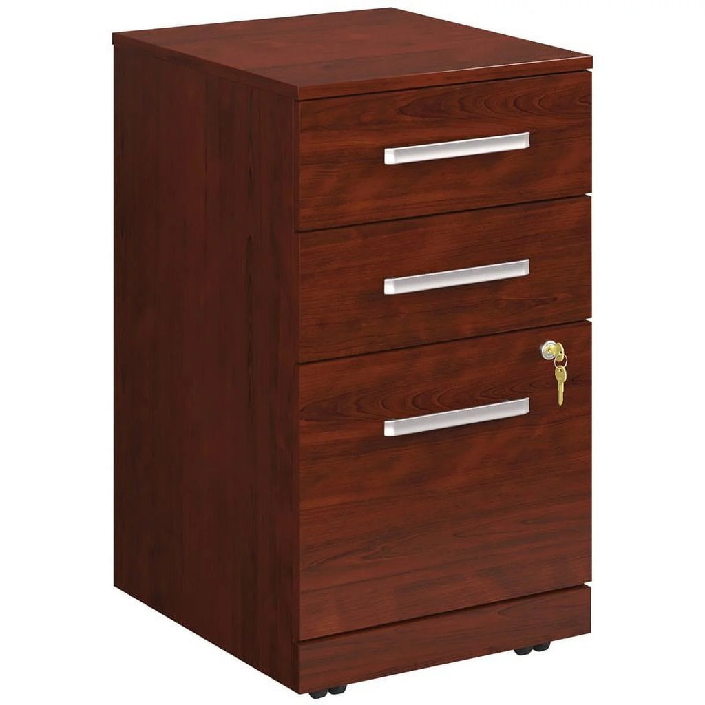 Engineered Wood 3-Drawer Mobile Filing Cabinet F593