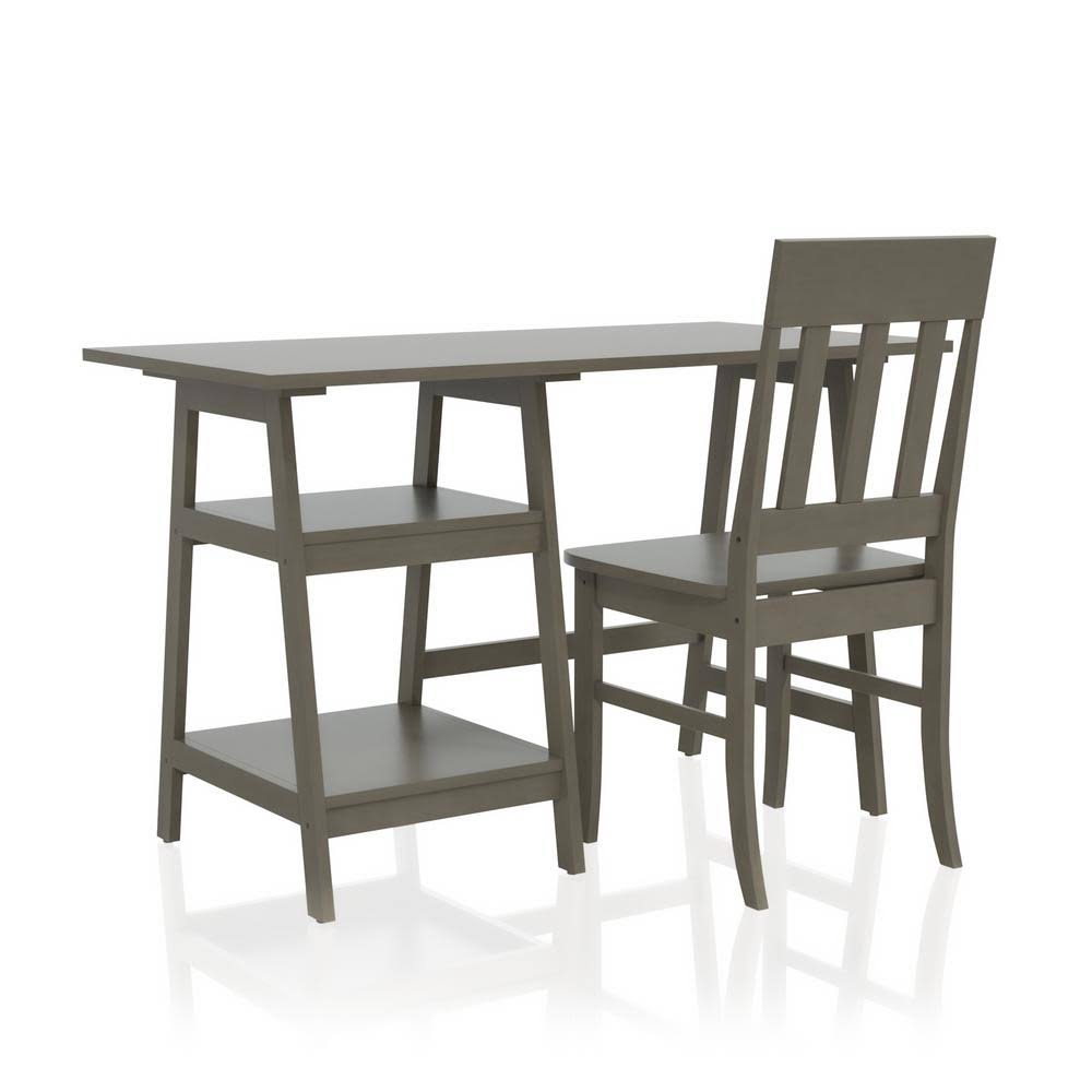 Gray Rectangle 2-Piece Writing Desk Set A2928
