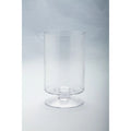 11” Cylindrical Handblown Glass Pillar Candle Holder with Pedestal H92366