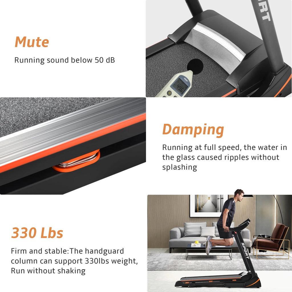 Folding 3.5HP Treadmill with Incline W4461