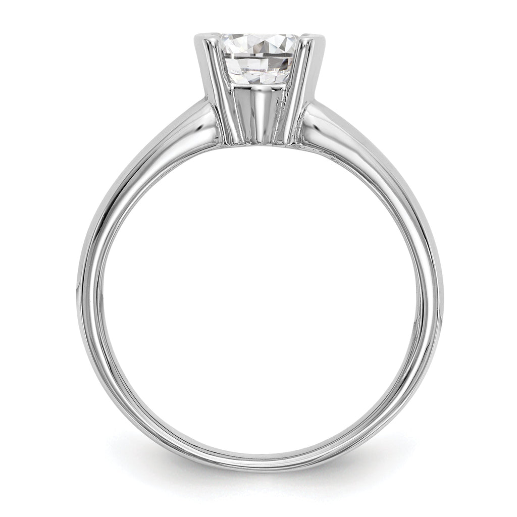 14K White Gold Round Bezel Solitaire Engagement Ring S41456