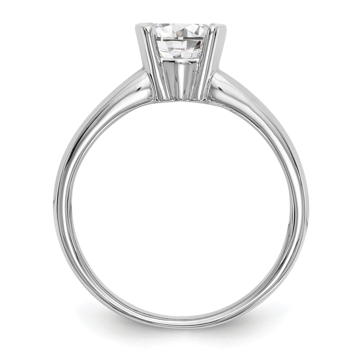 14K White Gold Round Bezel Solitaire Engagement Ring S41456