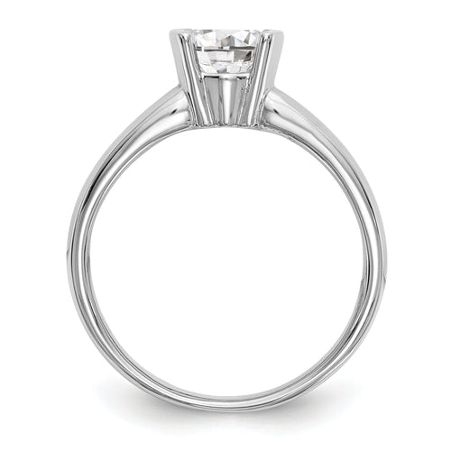 14K White Gold Round Bezel Solitaire Engagement Ring S41456