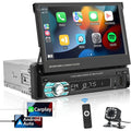 Single Din Car Stereo with Bluetooth Backup Camera 7Inch Flip Out Touch Screen Car Radio MP5 Player G269