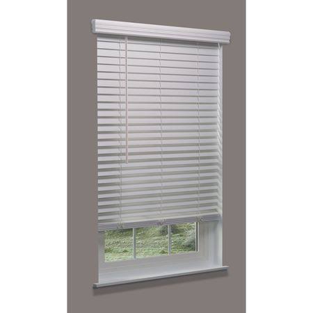Cordless Faux Wood Blind, white, 23-1/2x22w x 5 R312