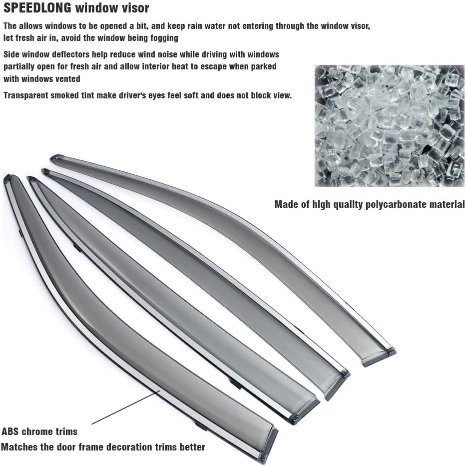 Car Window Visor Vent Shade Deflector Sun/Rain/Fog Guards W721