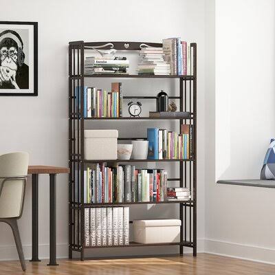 Brown 5 Shelves Etagere Bookcase Q471