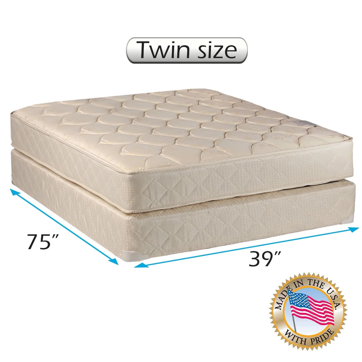 Twin XL Gentle Firm Mattress and Box Spring Set S751495