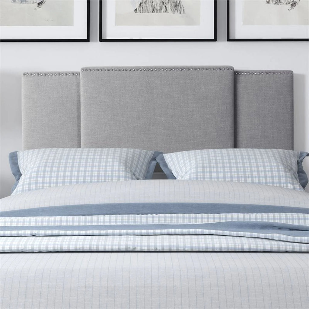 Light Gray Upholstered Fabric Panel Headboard F841962