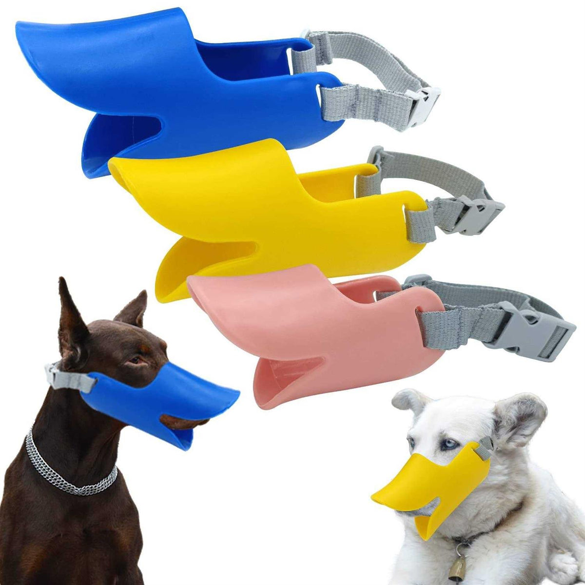 3pcs Silicone Dog Muzzle Adjustable W1175