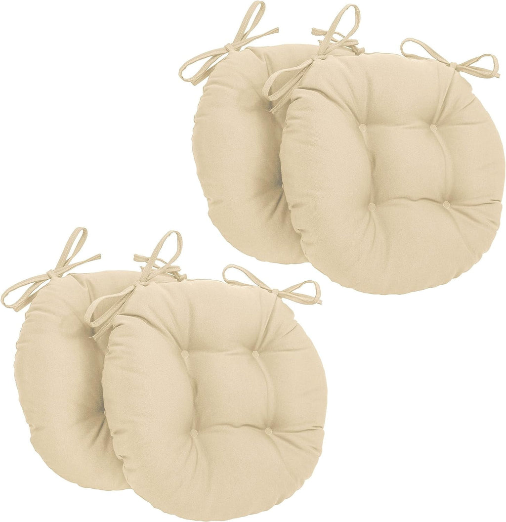 16-Inch Twill Round Chair Cushion, Natural 4 Count L61348