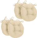 16-Inch Twill Round Chair Cushion, Natural 4 Count L61348