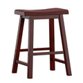 Berry Red Saddle Seat Counter Height Backless Stools Set of 2 Y731210